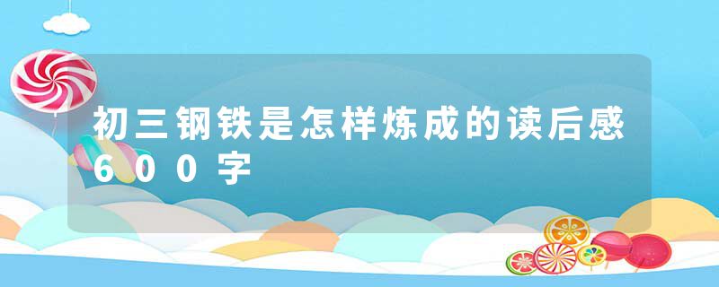 初三钢铁是怎样炼成的读后感600字