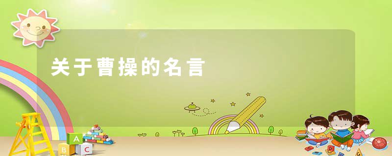 关于曹操的名言