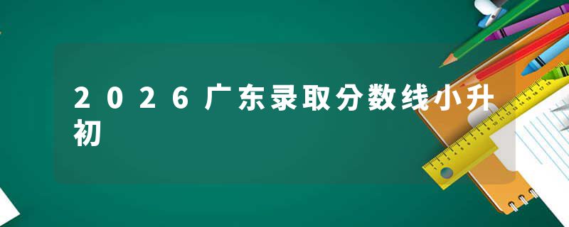 2026广东录取分数线小升初