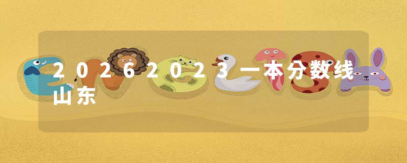 20262023一本分数线山东