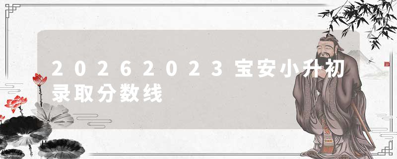 20262023宝安小升初录取分数线