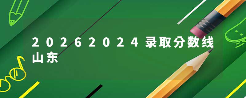 20262024录取分数线山东