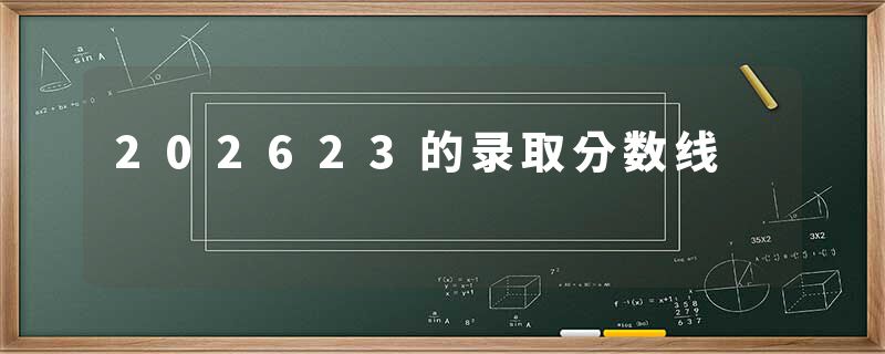 202623的录取分数线