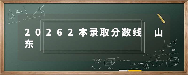 20262本录取分数线 山东