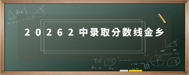 20262中录取分数线金乡