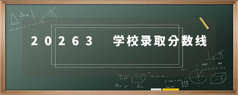 20263 学校录取分数线