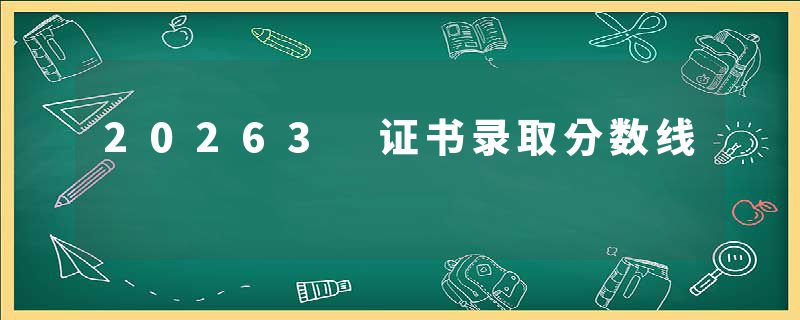 20263 证书录取分数线