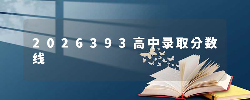 2026393高中录取分数线