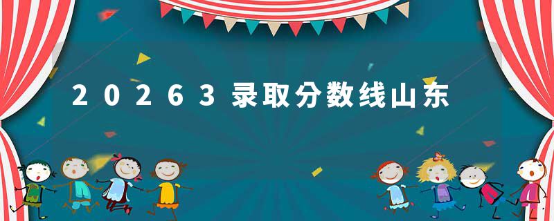 20263录取分数线山东