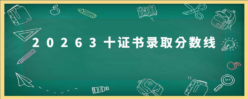20263十证书录取分数线