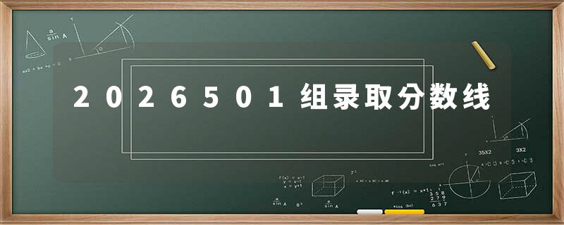 2026501组录取分数线
