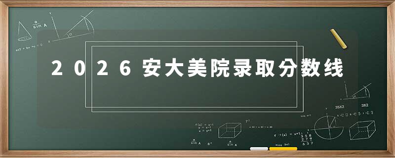 2026安大美院录取分数线