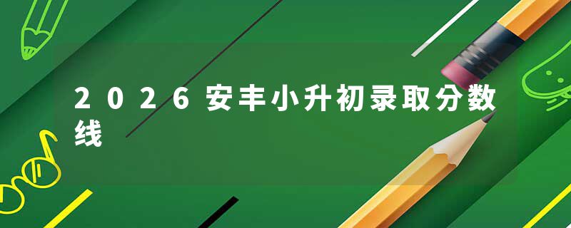 2026安丰小升初录取分数线