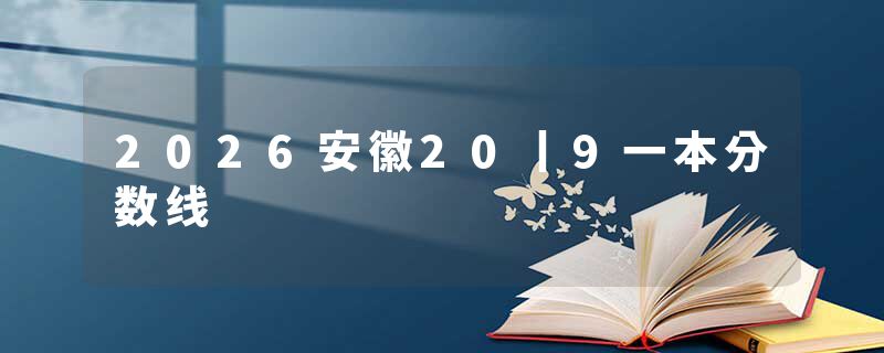 2026安徽20丨9一本分数线