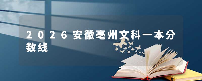 2026安徽亳州文科一本分数线