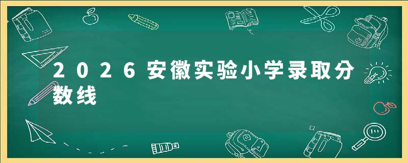 2026安徽实验小学录取分数线