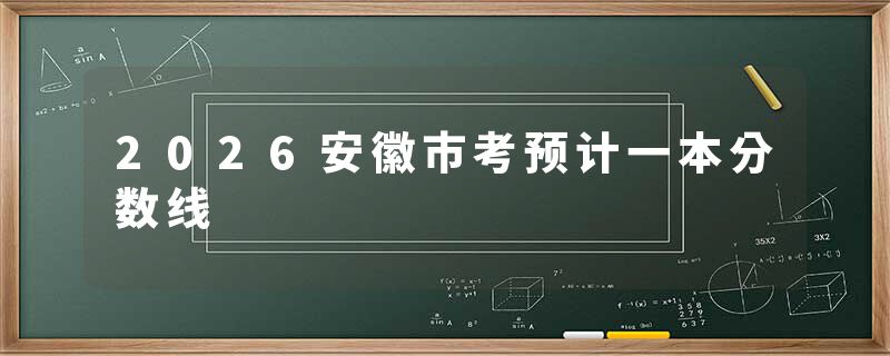 2026安徽市考预计一本分数线