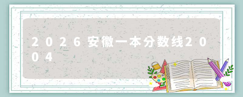 2026安徽一本分数线2004
