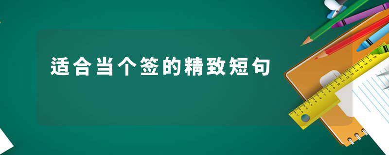 适合当个签的精致短句