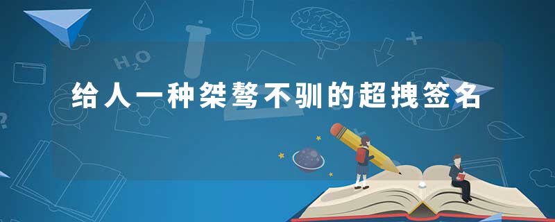 给人一种桀骜不驯的超拽签名