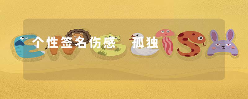 个性签名伤感 孤独