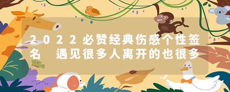 2022必赞经典伤感个性签名 遇见很多人离开的也很多