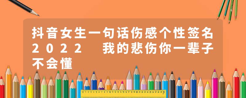 抖音女生一句话伤感个性签名2022 我的悲伤你一辈子不会懂