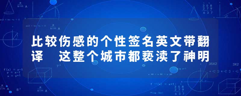 比较伤感的个性签名英文带翻译 这整个城市都亵渎了神明
