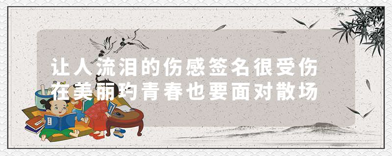 让人流泪的伤感签名很受伤 在美丽玓青春也要面对散场