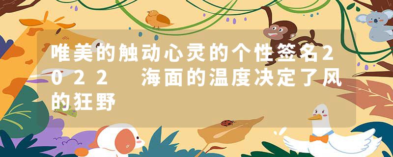 唯美的触动心灵的个性签名2022 海面的温度决定了风的狂野