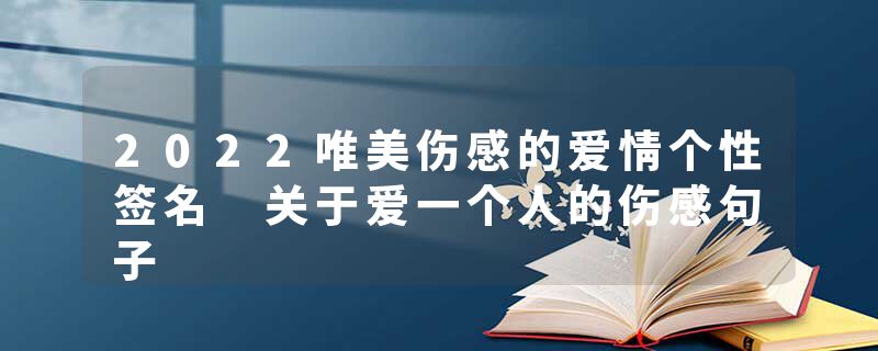 2022唯美伤感的爱情个性签名 关于爱一个人的伤感句子