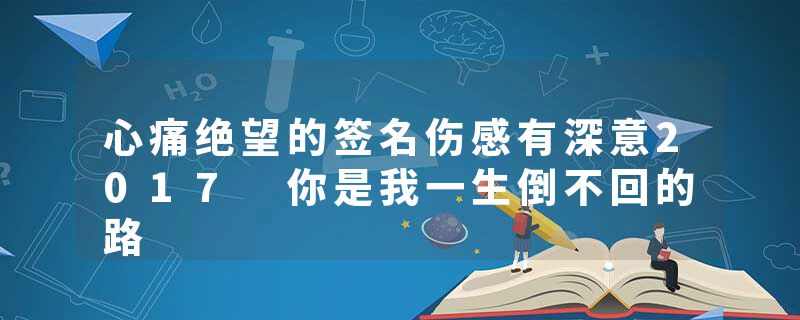 心痛绝望的签名伤感有深意2017 你是我一生倒不回的路