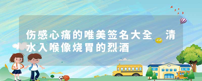 伤感心痛的唯美签名大全 清水入喉像烧胃的烈酒
