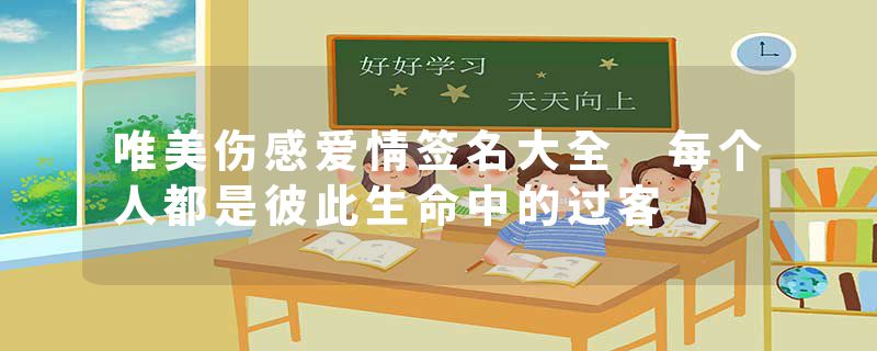 唯美伤感爱情签名大全 每个人都是彼此生命中的过客