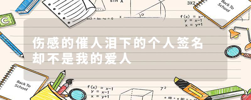 伤感的催人泪下的个人签名 却不是我的爱人