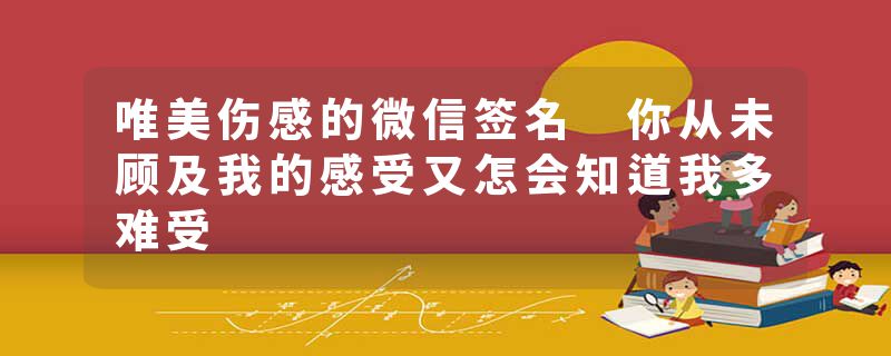 唯美伤感的微信签名 你从未顾及我的感受又怎会知道我多难受