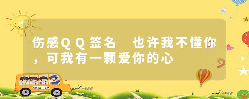 伤感QQ签名 也许我不懂你，可我有一颗爱你的心