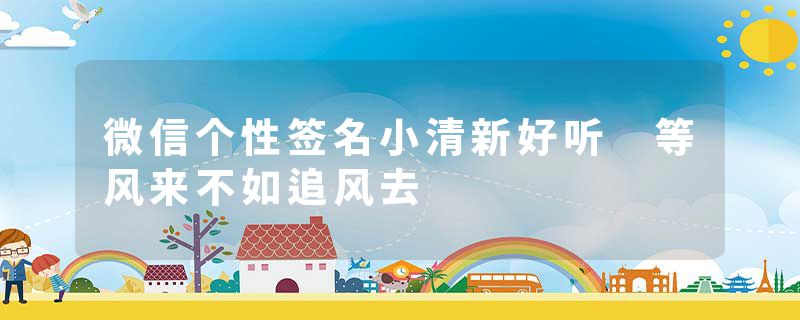 微信个性签名小清新好听 等风来不如追风去
