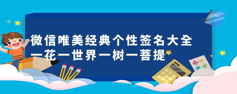 微信唯美经典个性签名大全 一花一世界一树一菩提
