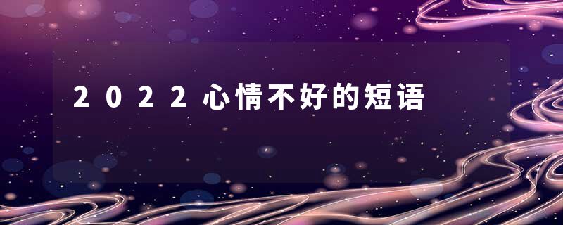 2022心情不好的短语