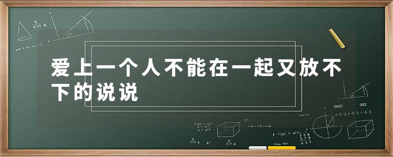 爱上一个人不能在一起又放不下的说说