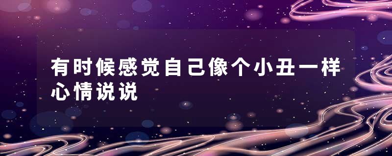 有时候感觉自己像个小丑一样心情说说