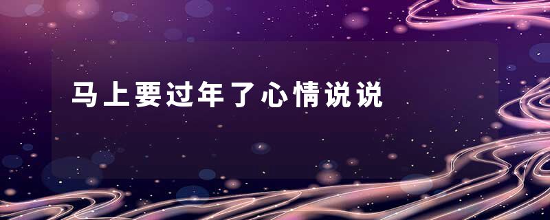 马上要过年了心情说说