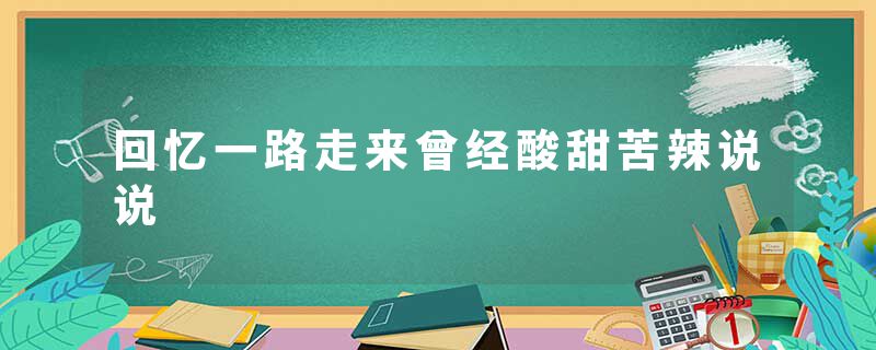 回忆一路走来曾经酸甜苦辣说说