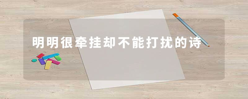 明明很牵挂却不能打扰的诗