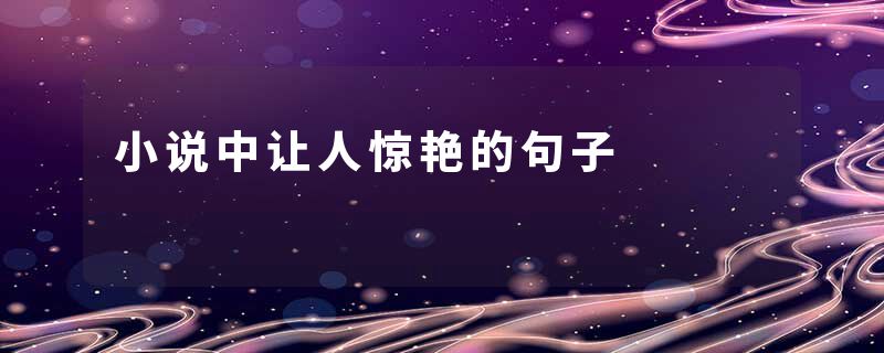 小说中让人惊艳的句子