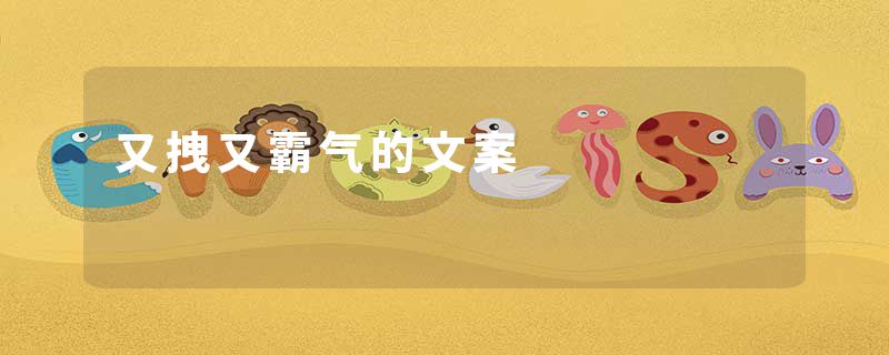 又拽又霸气的文案