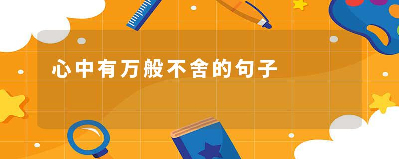 心中有万般不舍的句子