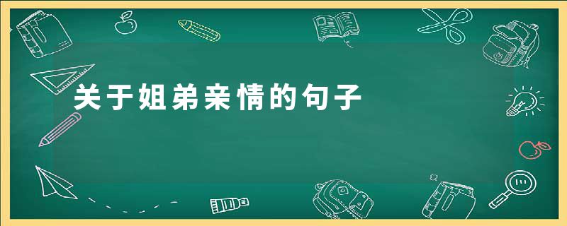 关于姐弟亲情的句子