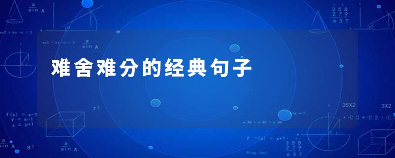 难舍难分的经典句子